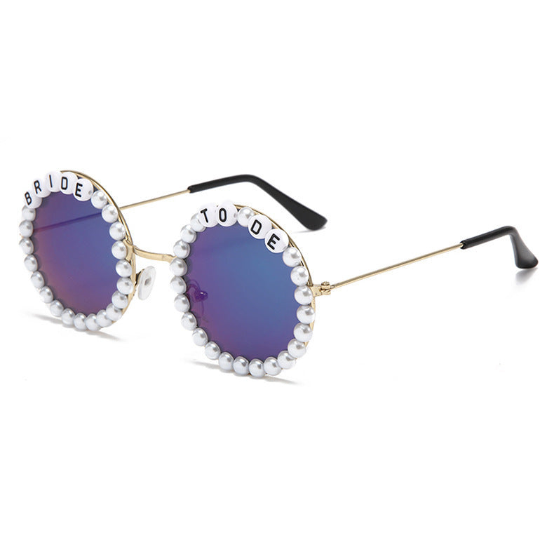 Wholesale Bridal Fashion Rhinestone Bride Peach Sunglasses